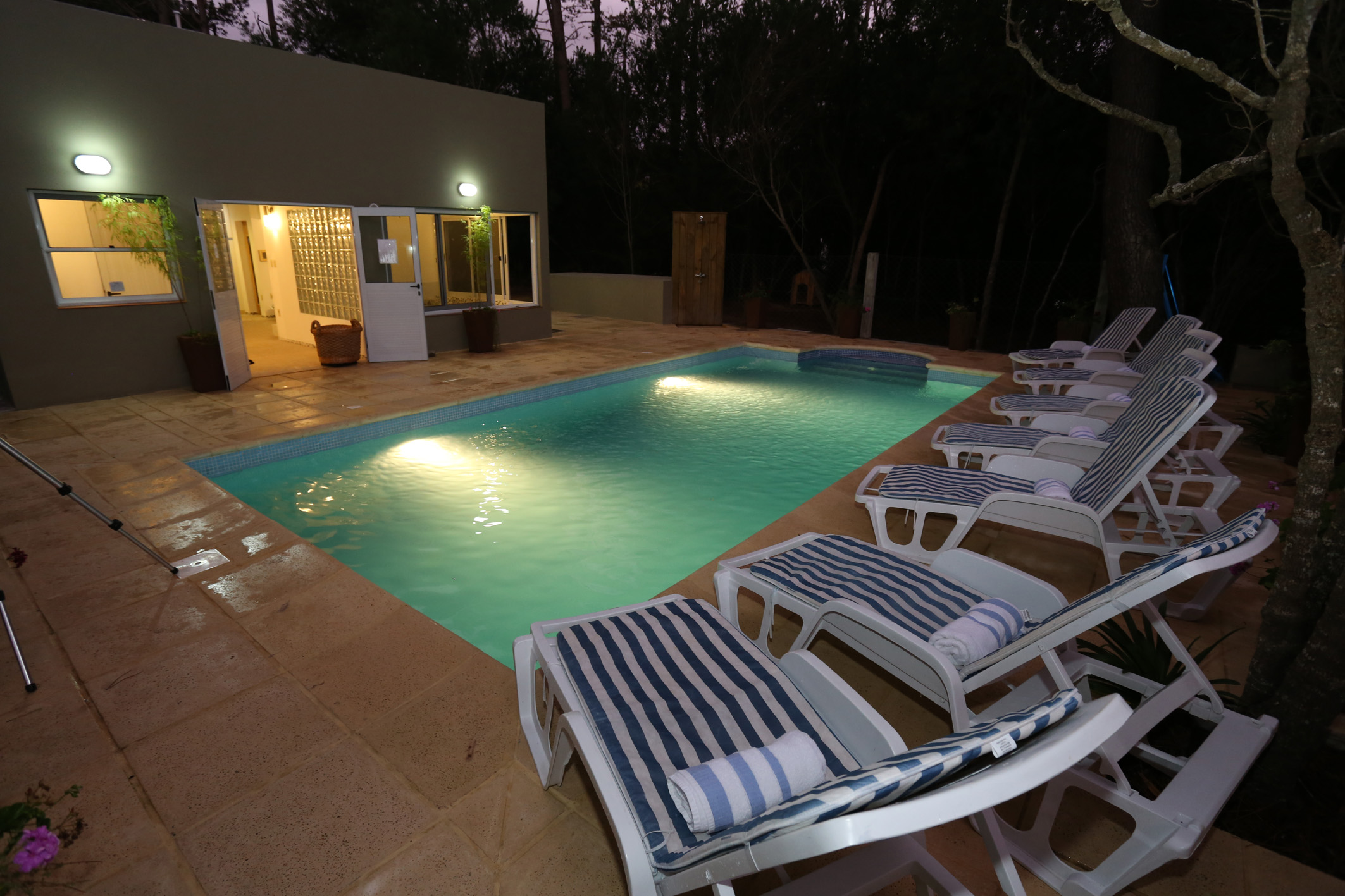 Piscina de noche